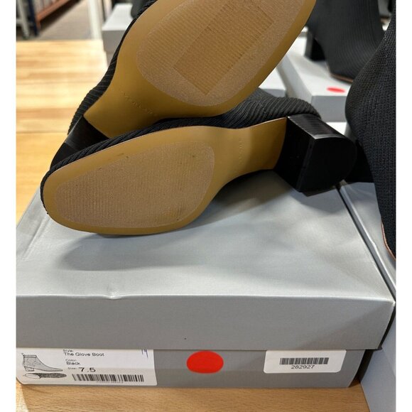 Everlane The Glove Boot in Black size 7.5 Women's Stretch Rib Knit Ankle Bootie - Picture 7 of 9